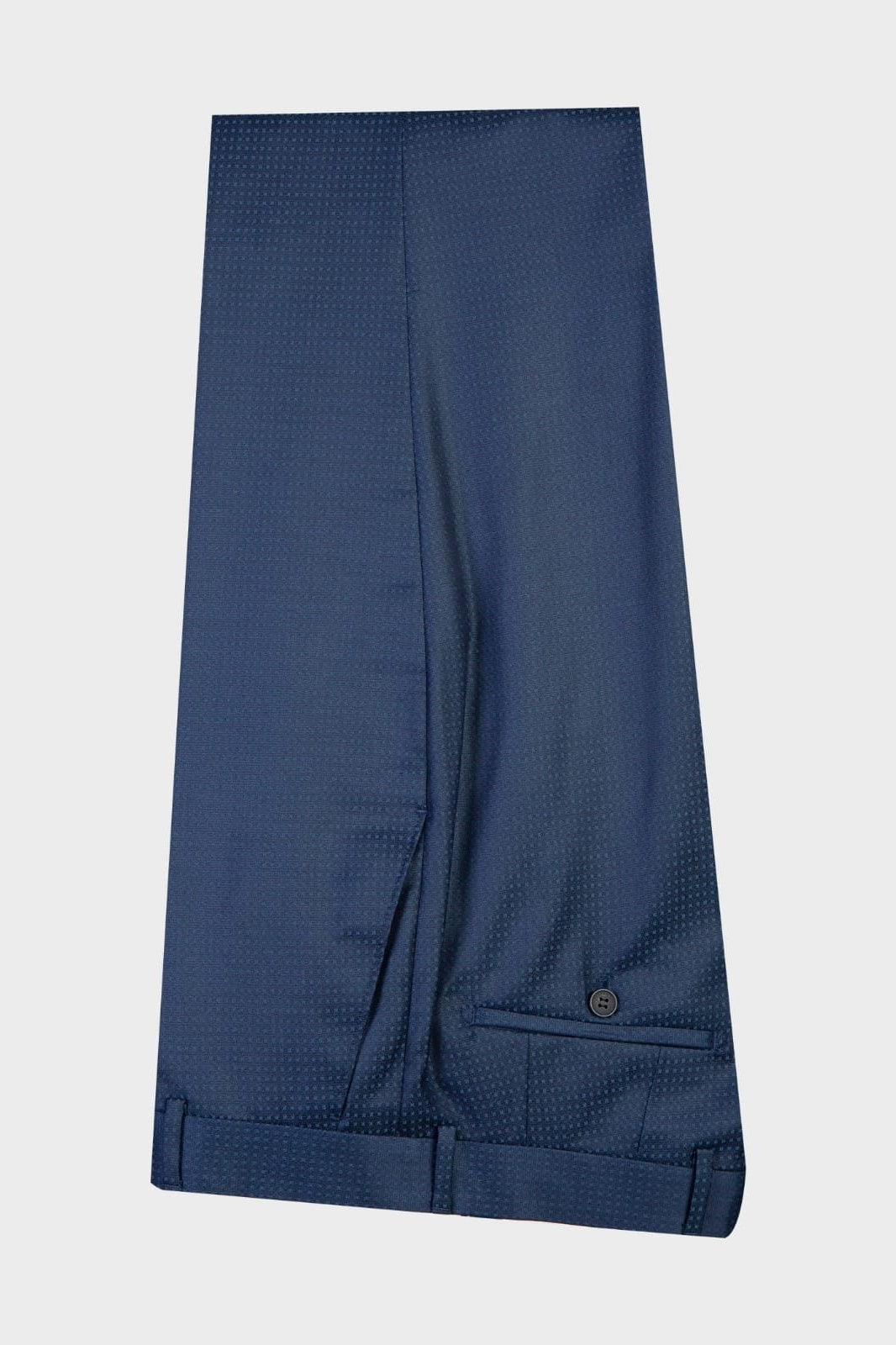 Chic Navy Blue Dot Peaked Lapel Double Breasted Men Suits