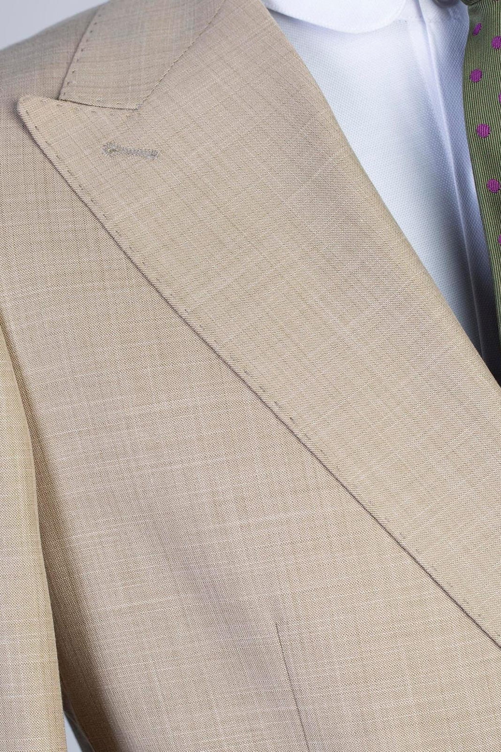 Light Beige Peaked Lapel Double Breasted Men Suits