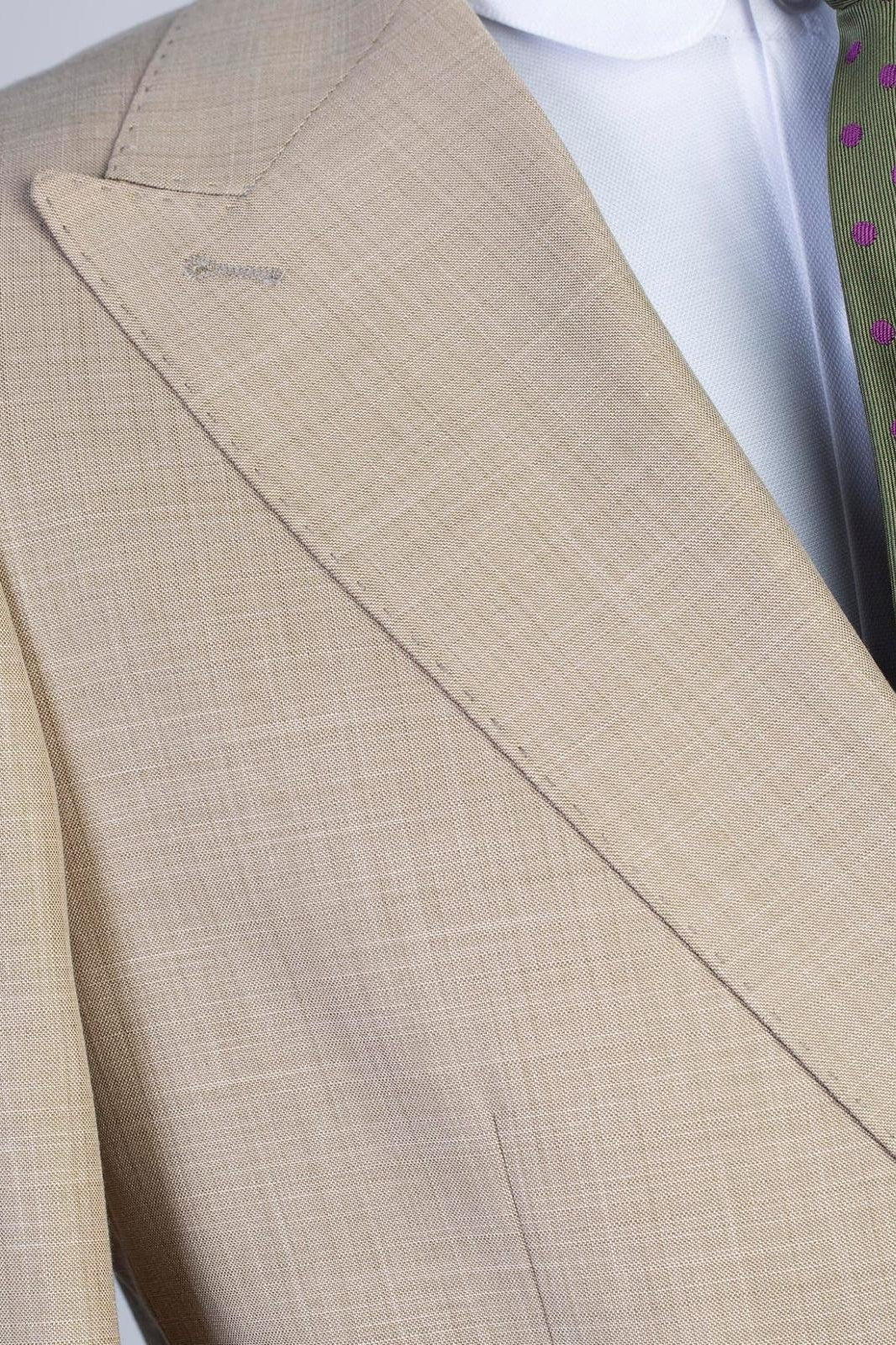Light Beige Peaked Lapel Double Breasted Men Suits