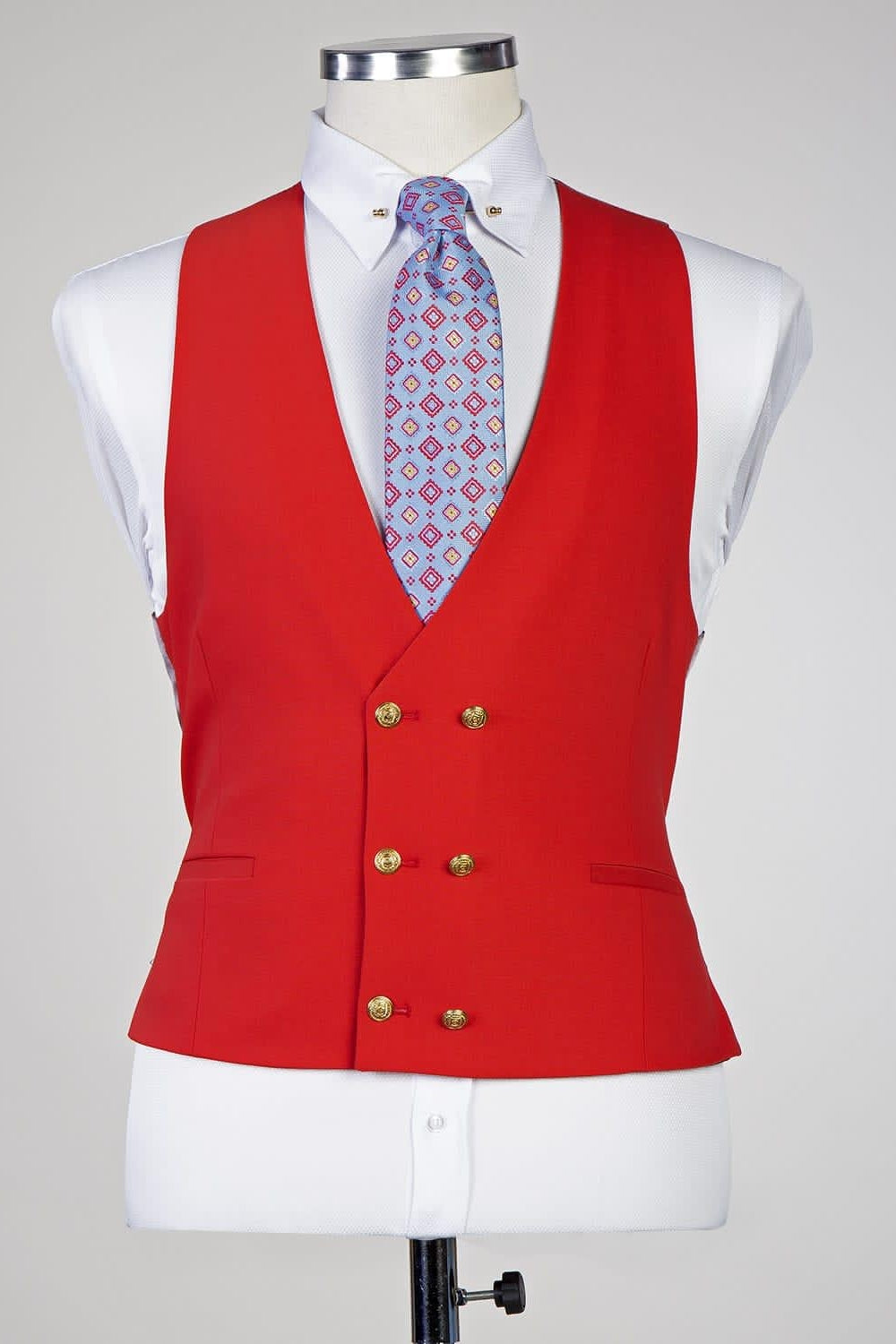 Charming Red 3 Piece Peaked Lapel Men Suits