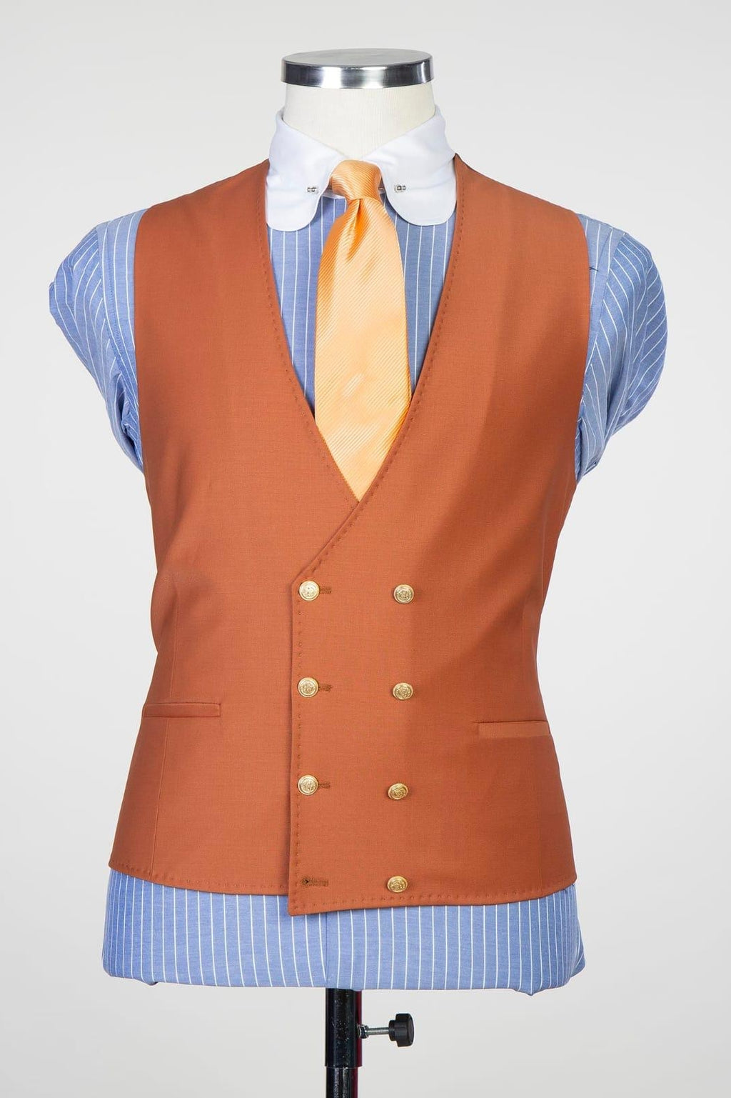 Terracotta 3 Piece Peaked Lapel Men Suits
