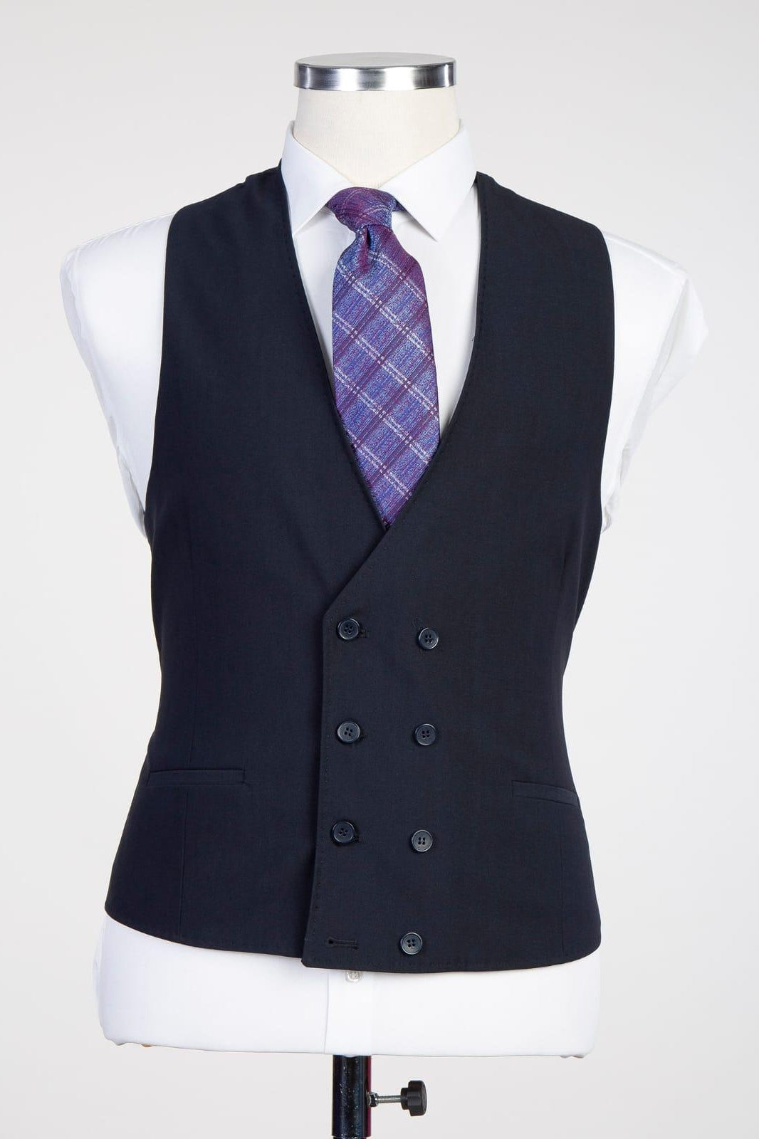 Stylish Dark Navy 3 Piece Peaked Lapel Men Suits Secondary image