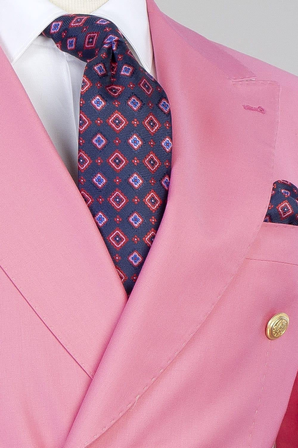 Fashion Pink Peaked Lapel Double Breasted Men Suits Secondary image