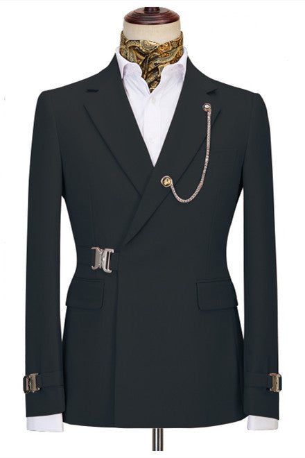 Fashion Black Notched Lapel Men Suits With Buckle Button Main image