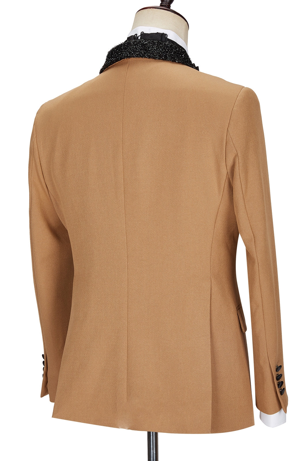 Camel Sparkle Shawl Lapel One Button Men Suits