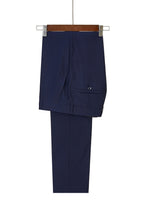 Navy Blue 3 Piece Sparkle Shawl Lapel Men Suits