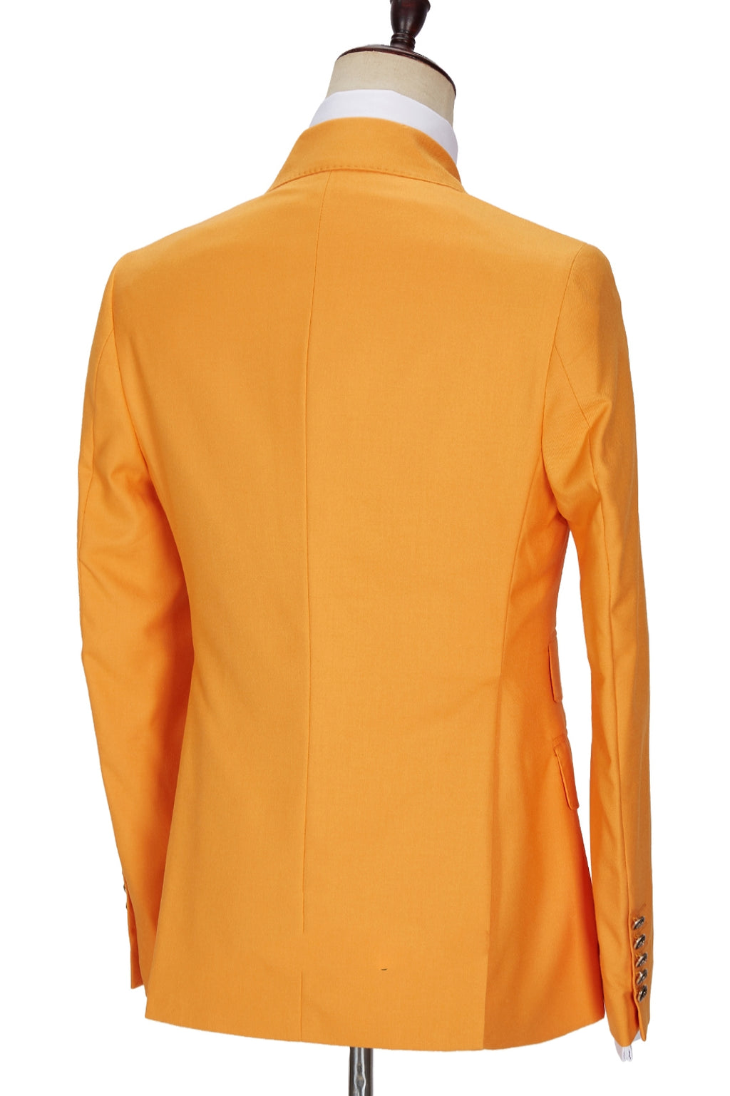 Charming Orange Peaked Lapel Double Breasted Men Suits