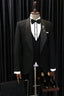 Black Newest One Button Shawl Lapel 3 Piece Men Suits