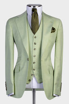 Light Green Notched Lapel Three Pieces Men Suits