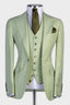 Light Green Notched Lapel Three Pieces Men Suits