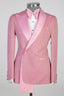 Pink Best Fitted Peaked Lapel Double Breasted Men Suits