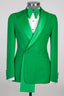 Classy Green Peaked Lapel Double Breasted Men Suits