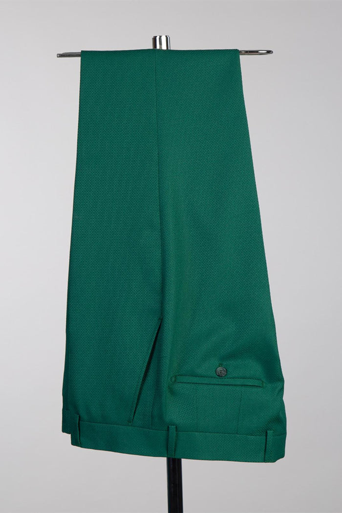 Bespoke Dark Green Peaked Lapel Three Pieces Men Suits