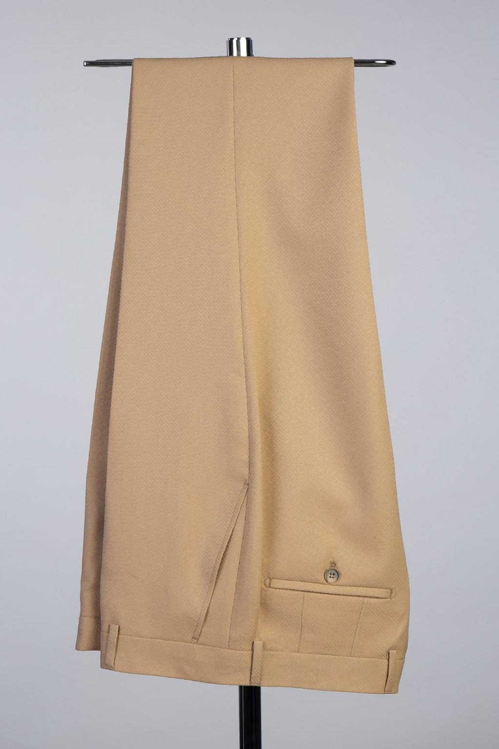 Khaki Double Breasted Satin Shawl Lapel Men Suits