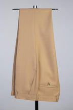 Khaki Double Breasted Satin Shawl Lapel Men Suits