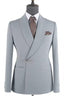Dusty Gray Shawl Lapel Bolt Buckle Suits For Men