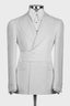 White Jacquard Notched Lapel Crossover Satin Panel Men Suits