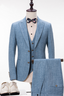 Best Fitted Blue Notched Lapel Men Suits With Waistcoat