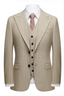 Light Khaki Peaked Lapel Men Suits With Waistcoat