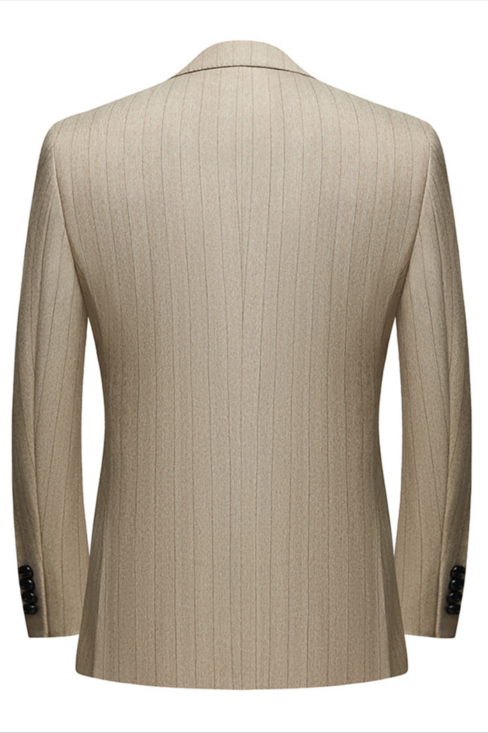 Light Khaki Peaked Lapel Men Suits With Waistcoat Secondary image
