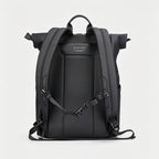 Gray Black Roll‑Top Laptop Backpack