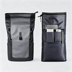 Gray Black Roll‑Top Laptop Backpack