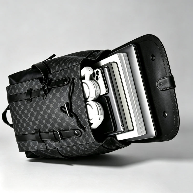 High‑End Black Versatile Laptop Backpack