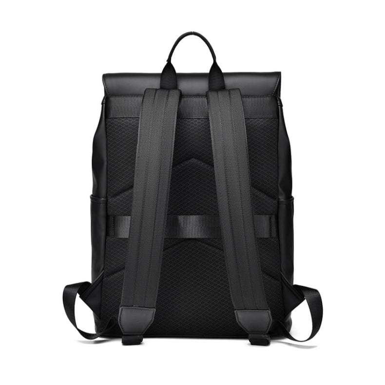 Minimalist Flap Black Business Laptop Backpack