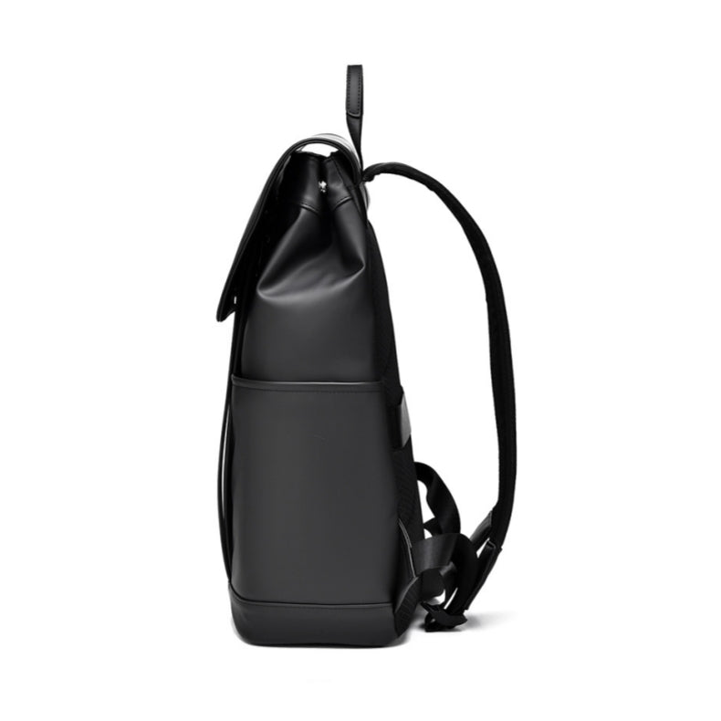 Minimalist Flap Black Business Laptop Backpack
