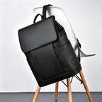 Minimalist Flap Black Business Laptop Backpack