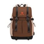 Brown Multi‑Compartment Large‑Capacity Backpack
