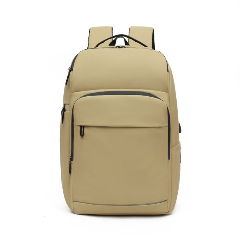 Khaki Multi‑Compartment Expandable Laptop Backpack Main image
