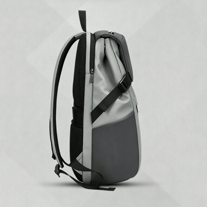 Smoke‑Gray Flap‑over Commute Travel Backpack