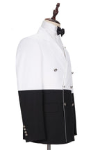 Bespoke White and Black Peaked Lapel Double Breasted Men Suits