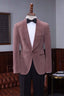 Dusty Rose Velvet Shawl Lapel One Button Men Suits