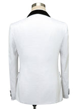 White One Button Black Shawl Lapel 3 Piece Men Suits