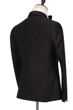 Black One Button Sparkle Shawl Lapel Men Suits