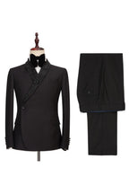 Black One Button Sparkle Shawl Lapel Men Suits