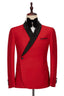 Red One Button Sparkle Black Shawl Lapel Men Suits