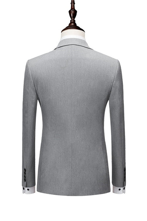 Fashion Gray Peaked Lapel Double Breasted Best Fitted Men Suits Secondary image