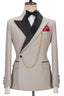 Gray Best Fitted Peaked Lapel One Button Men Suits