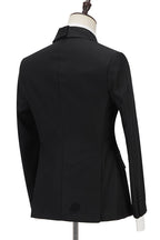 Classic Black Peaked Lapel One Button Men Suits