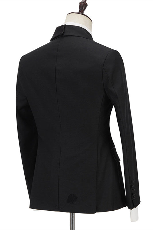 Classic Black Peaked Lapel One Button Men Suits