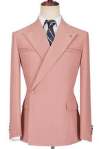 Glamorous Pink Peaked Lapel One Button Men Suits