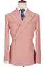 Glamorous Pink Peaked Lapel One Button Men Suits