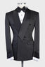 Handsome Black Shawl Lapel Double Breasted Men Suits