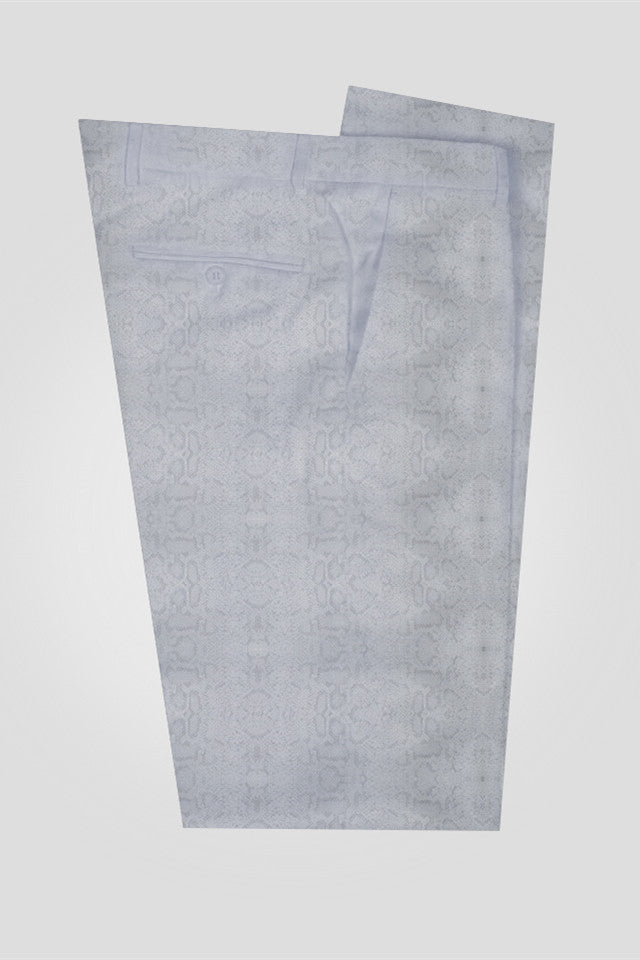 Silver Jacquard Shawl Lapel Double Breasted Men Suits