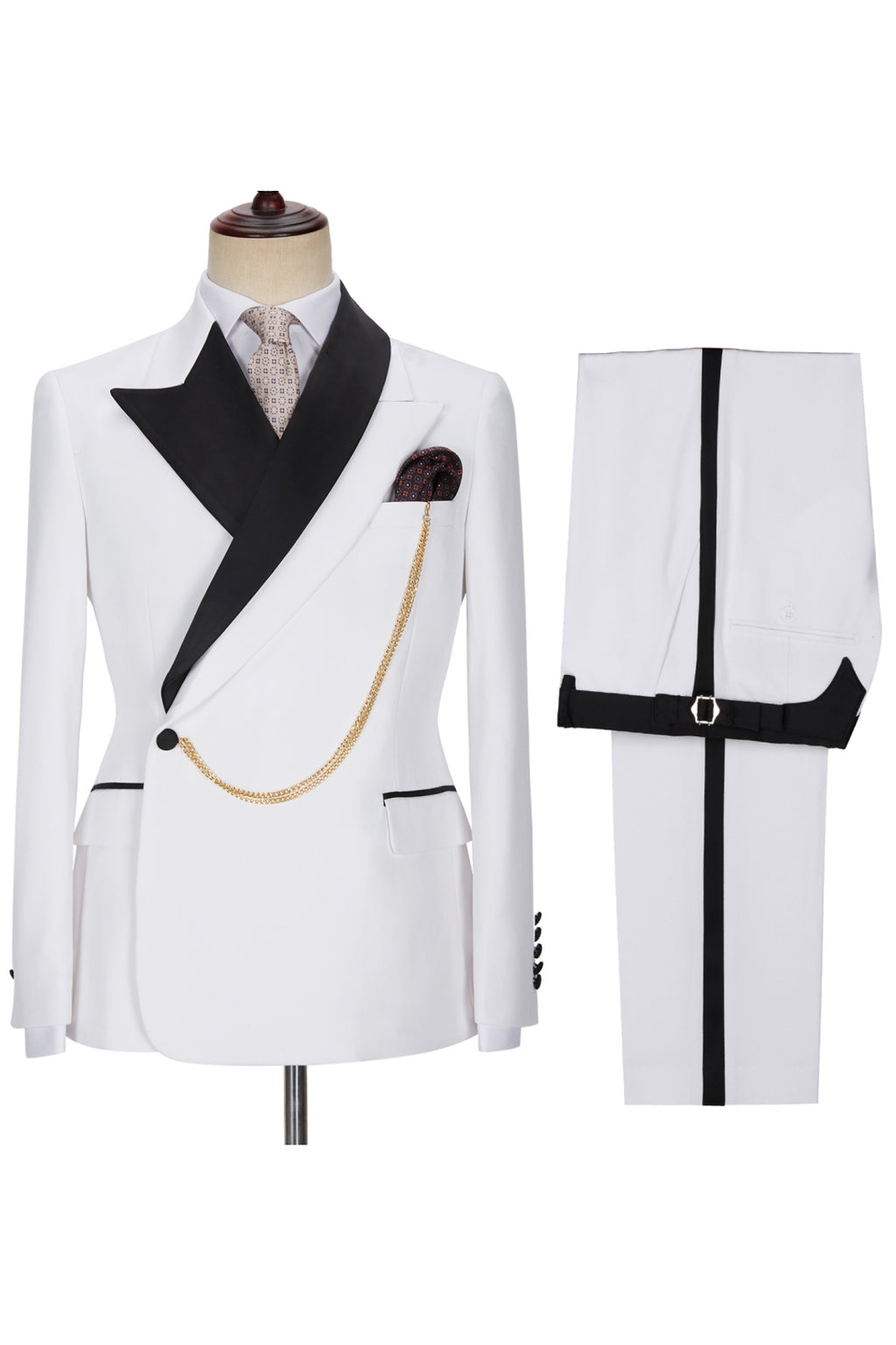 New Arrival White Peaked Lapel Gentle Suits For Men