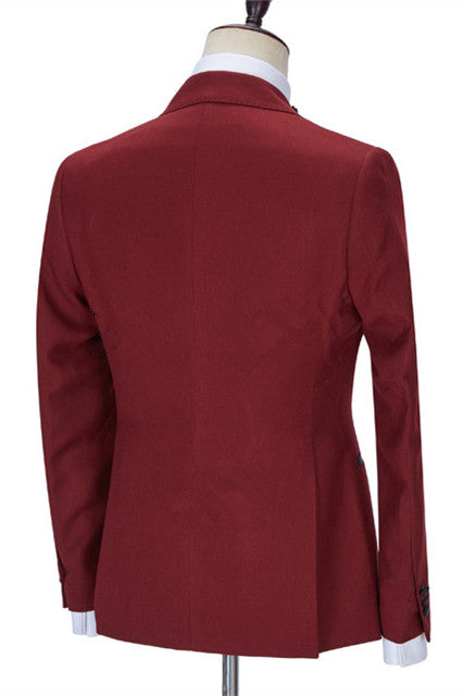 Red Classy Black Peaked Lapel 3 Piece Suits For Men Secondary image