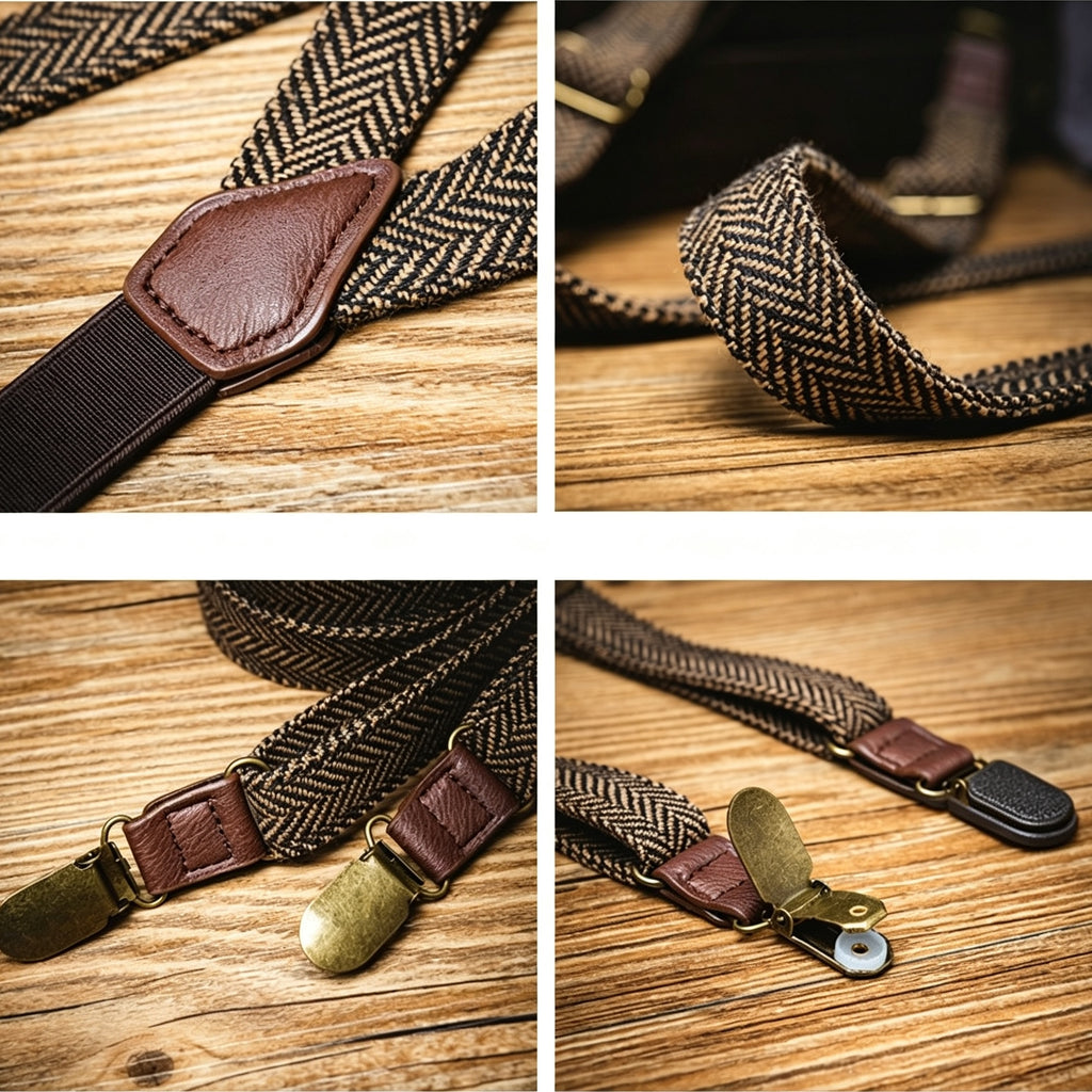 Herringbone Casual Men’s Clip Suspenders